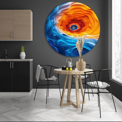 Abstract Kleurrijk Tunnel met Golven forex muurcirkel