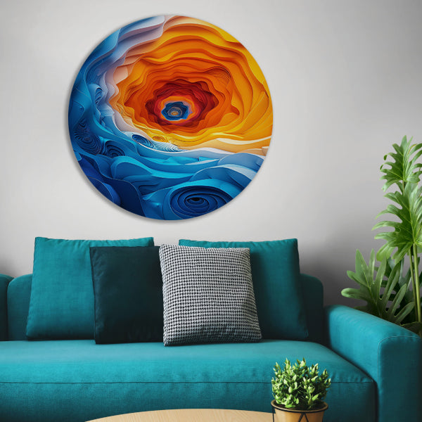 Abstract Kleurrijk Tunnel met Golven forex muurcirkel