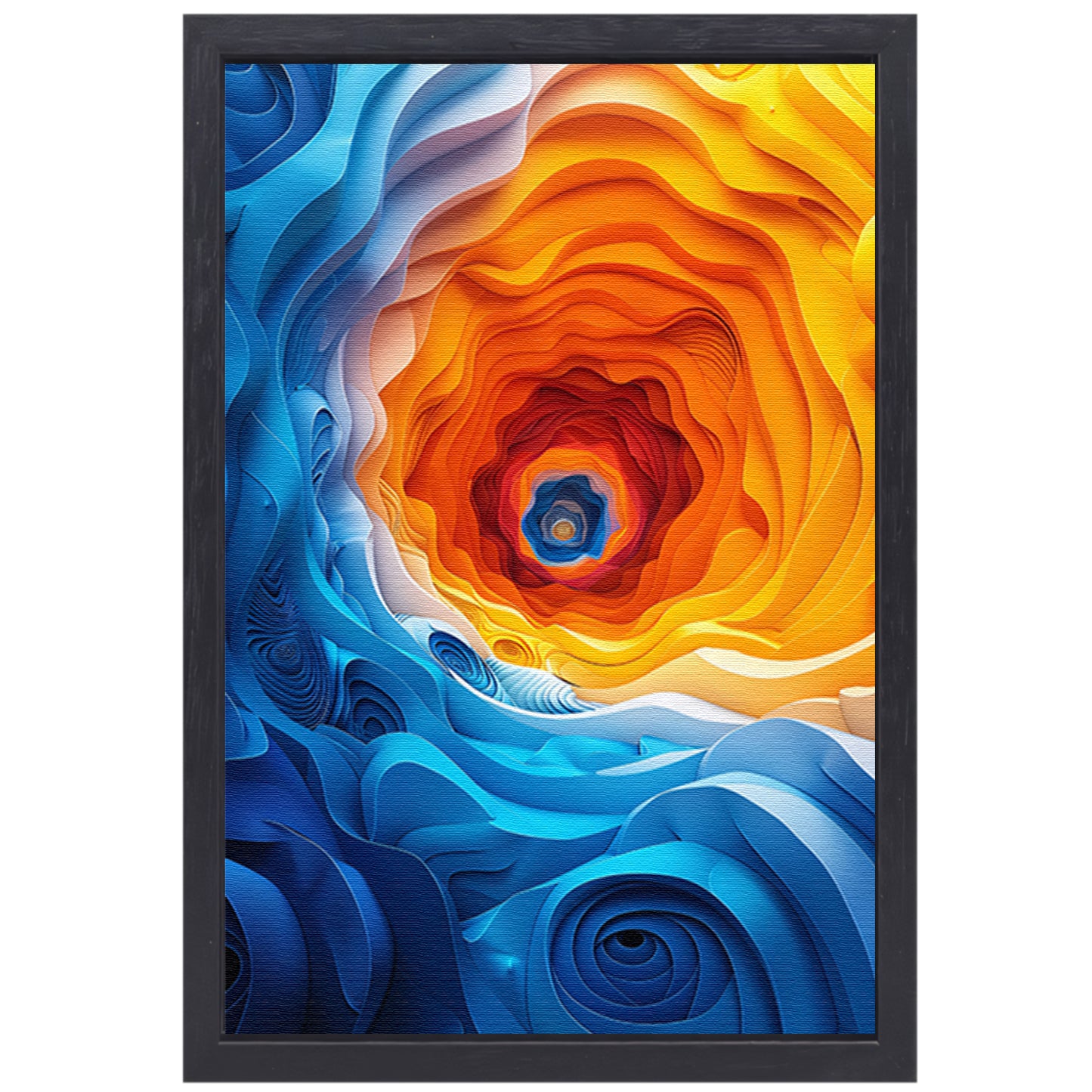 Abstract Kleurrijk Tunnel met Golven canvas met baklijst