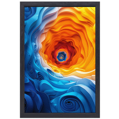 Abstract Kleurrijk Tunnel met Golven canvas met baklijst