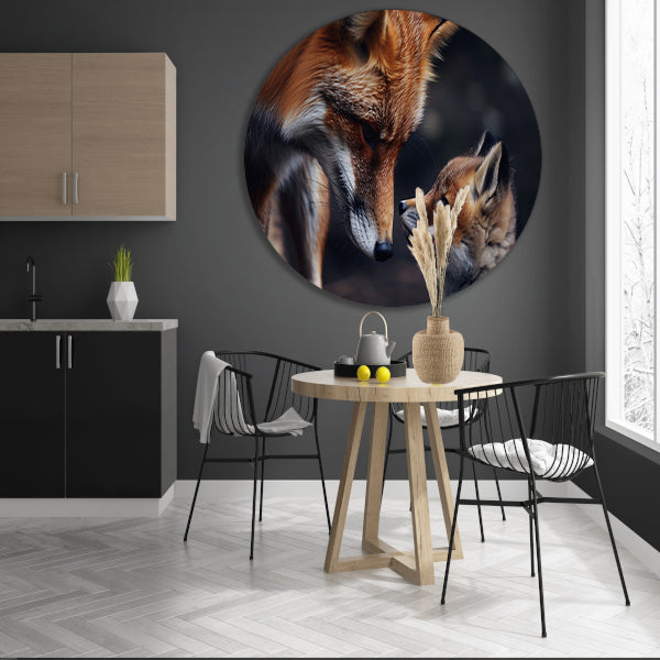 Vos met welp in intiem moment forex muurcirkel