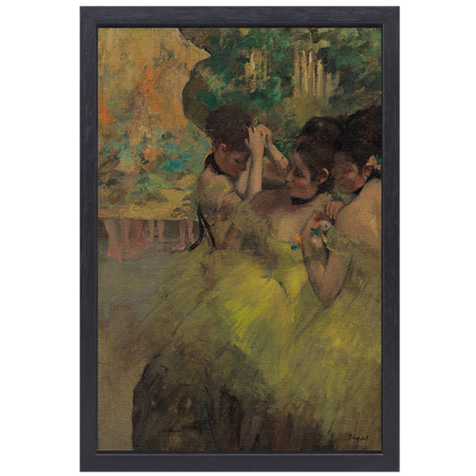 Dansers in Geel - Edgar Degas canvas met baklijst
