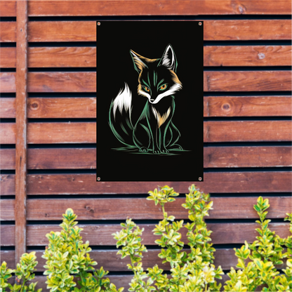 Geometrische Vos in Art Deco Stijl tuinposter