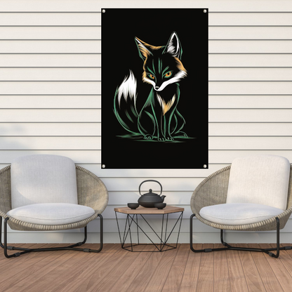 Geometrische Vos in Art Deco Stijl tuinposter