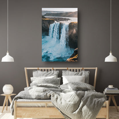 Majestueuze waterval in rotsachtig landschap acrylglas