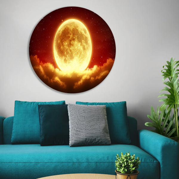 Digitale kunst van prachtige zonsondergang forex muurcirkel