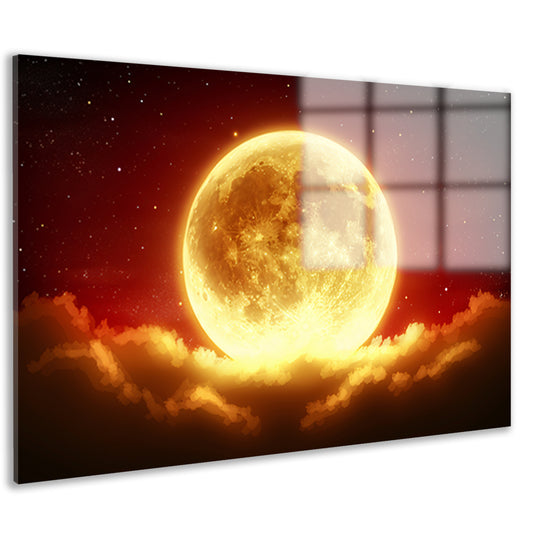 Digitale kunst van prachtige zonsondergang acrylglas