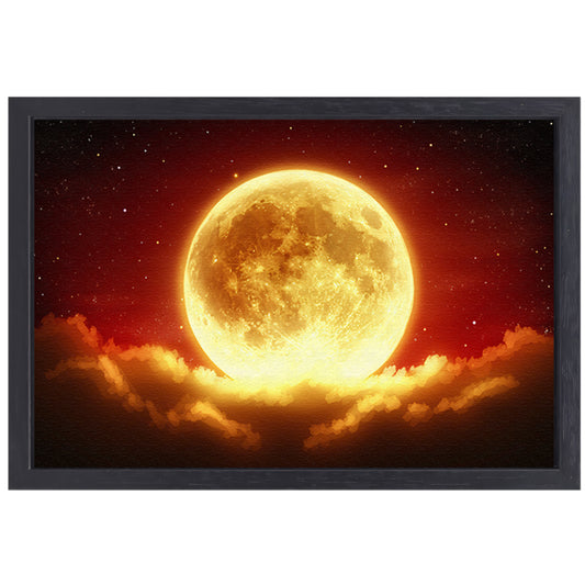 Digitale kunst van prachtige zonsondergang canvas met baklijst