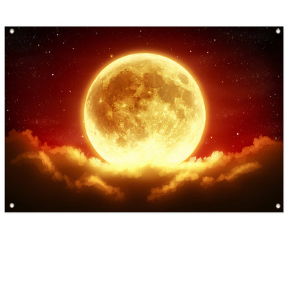 Digitale kunst van prachtige zonsondergang tuinposter