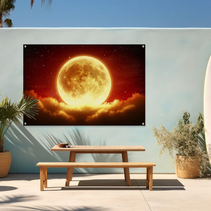 Digitale kunst van prachtige zonsondergang tuinposter