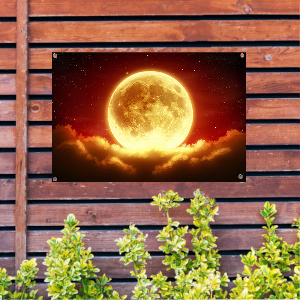 Digitale kunst van prachtige zonsondergang tuinposter