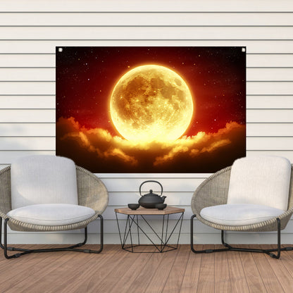 Digitale kunst van prachtige zonsondergang tuinposter