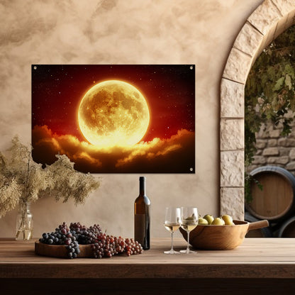 Digitale kunst van prachtige zonsondergang tuinposter