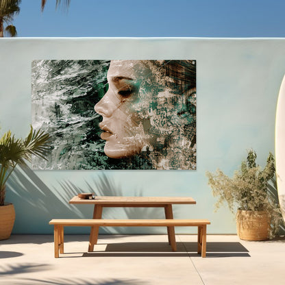 Abstract Gezicht met Dynamische Texturen tuinposter