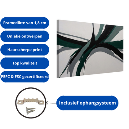 Smileygezichten Bloemenveld canvas met baklijst