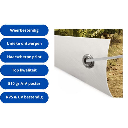 Surfplank op rotsen tuinposter