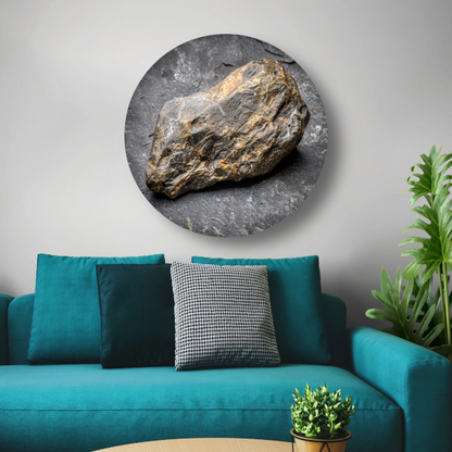 Textuur en Kleur van Natuurlijke Steen aluminium muurcirkel