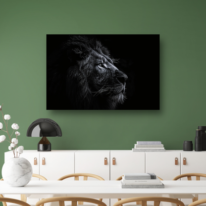 Koninklijke leeuw in zwart-wit portret acrylglas