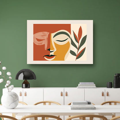 Abstract gezicht met natuurlijke elementen  canvas