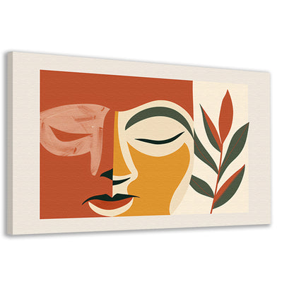 Abstract gezicht met natuurlijke elementen  canvas