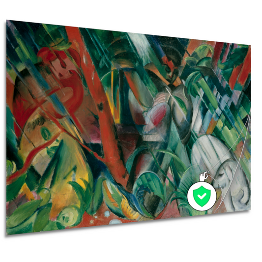 In de regen - Franz Marc poster