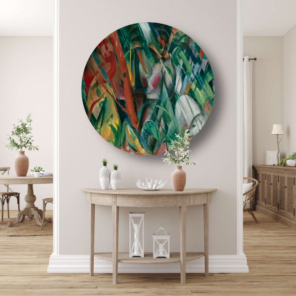 In de regen - Franz Marc forex muurcirkel