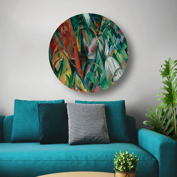 In de regen - Franz Marc forex muurcirkel