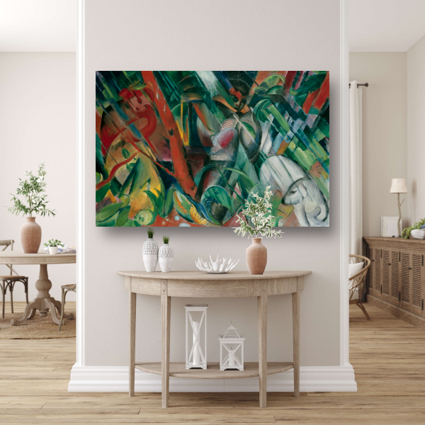 In de regen - Franz Marc poster