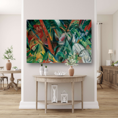 In de regen - Franz Marc poster