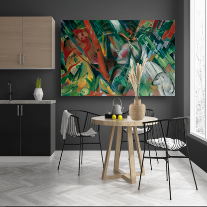 In de regen - Franz Marc poster