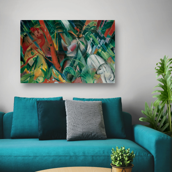 In de regen - Franz Marc poster