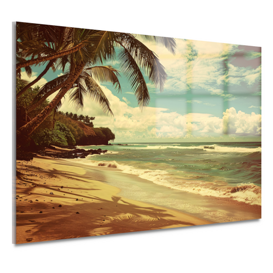 Tropisch Strand met Palmbomen acrylglas