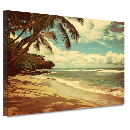 Tropisch Strand met Palmbomen canvas