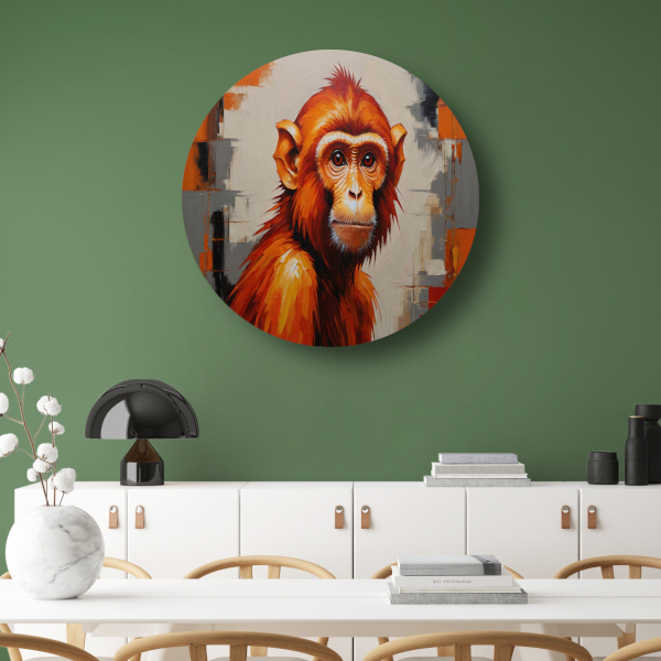 Abstract Oranje Aap in Moderne Kunst forex muurcirkel