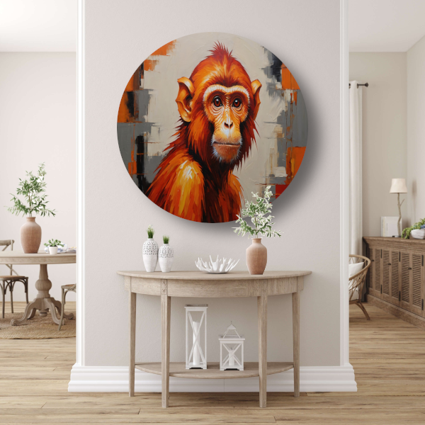 Abstract Oranje Aap in Moderne Kunst forex muurcirkel