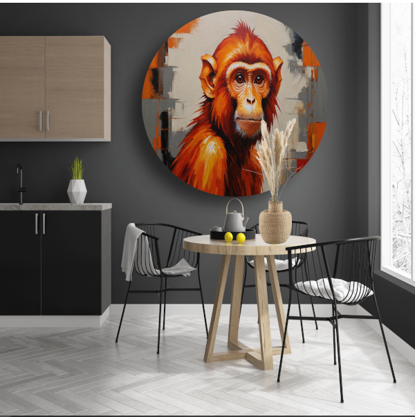 Abstract Oranje Aap in Moderne Kunst forex muurcirkel