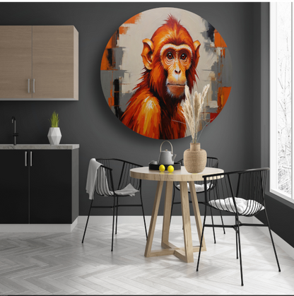 Abstract Oranje Aap in Moderne Kunst forex muurcirkel