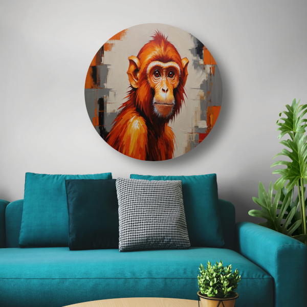 Abstract Oranje Aap in Moderne Kunst forex muurcirkel