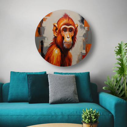 Abstract Oranje Aap in Moderne Kunst forex muurcirkel