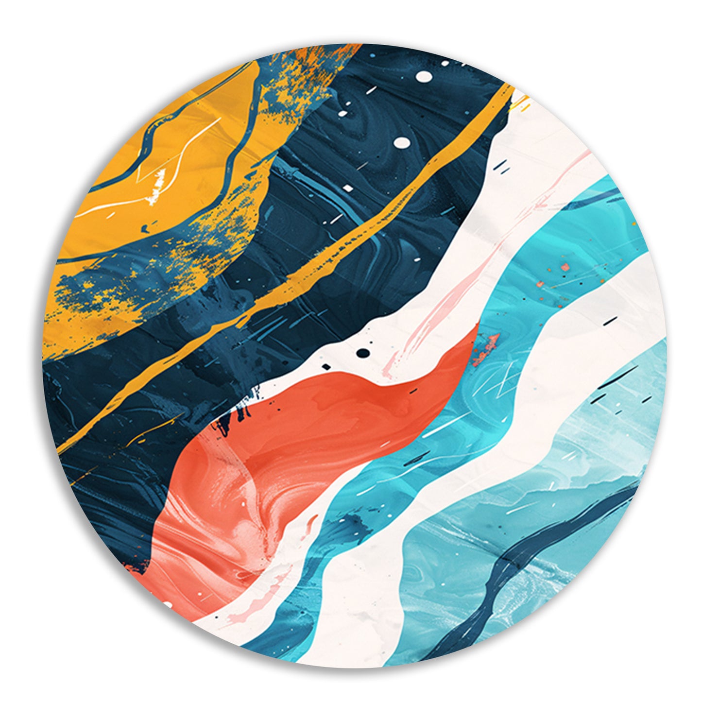 Abstract Kleurendans op Wit forex muurcirkel