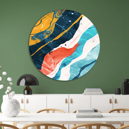 Abstract Kleurendans op Wit forex muurcirkel