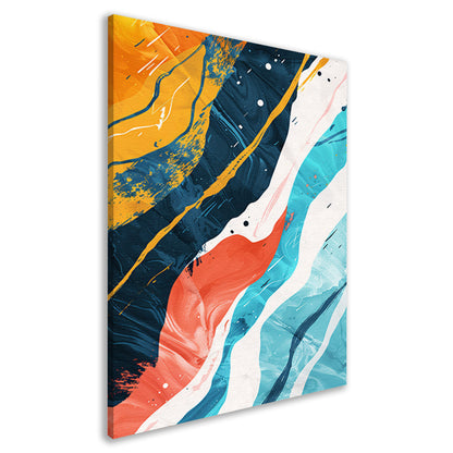 Abstract Kleurendans op Wit Canvas canvas