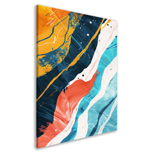 Abstract Kleurendans op Wit Canvas canvas