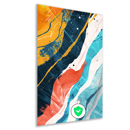 Abstract Kleurendans op Wit poster
