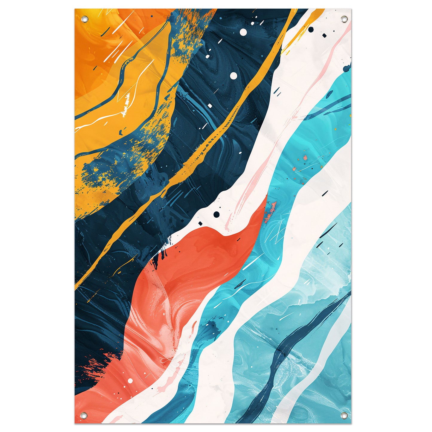 Abstract Kleurendans op Wit tuinposter