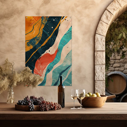 Abstract Kleurendans op Wit tuinposter