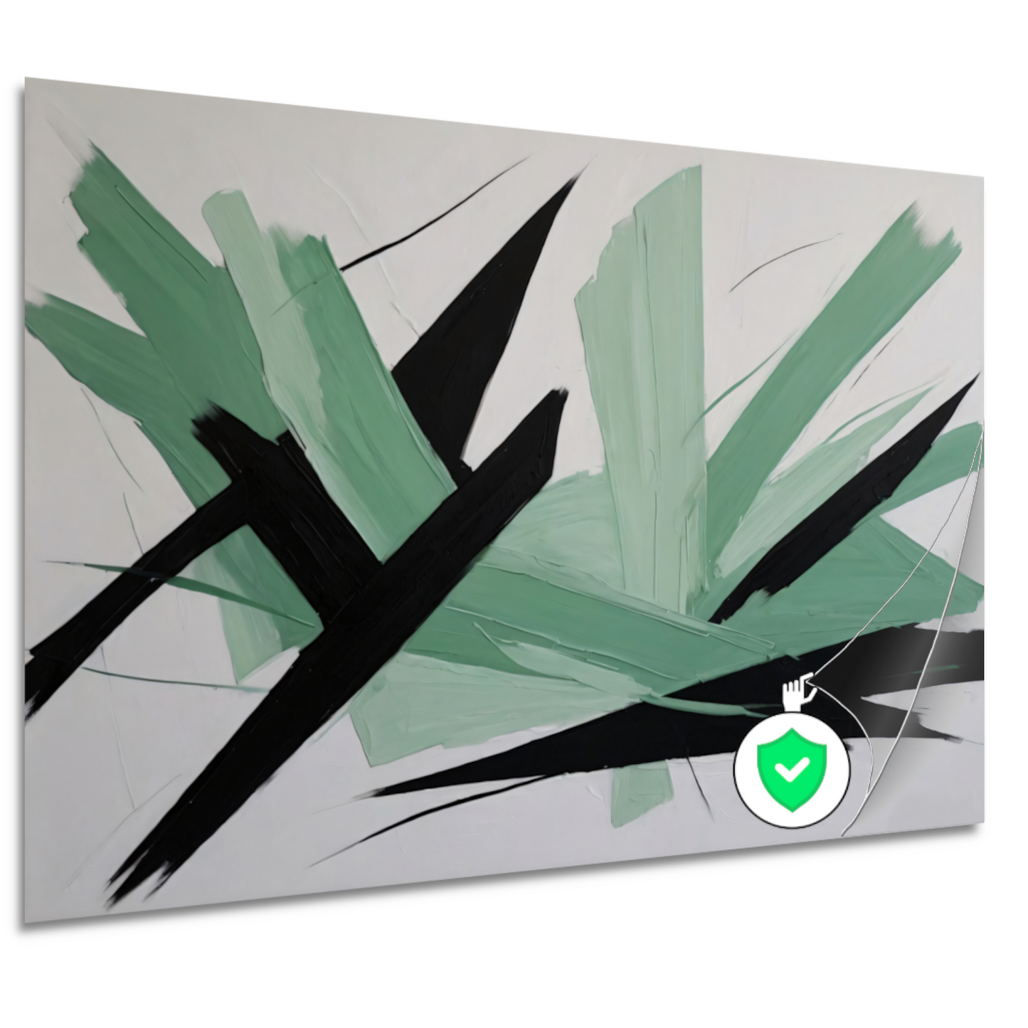 Expressieve Abstractie in Zwart en Groen poster