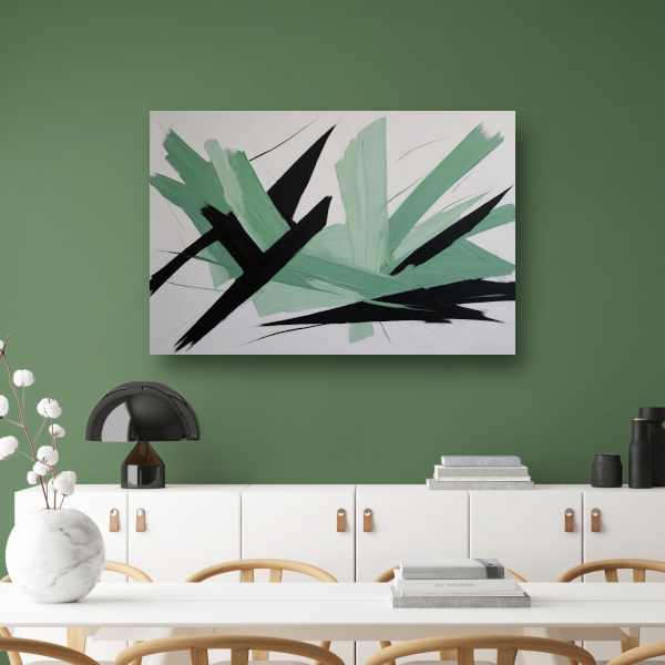 Expressieve Abstractie in Zwart en Groen poster