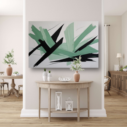 Expressieve Abstractie in Zwart en Groen poster