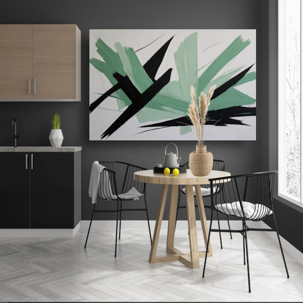 Expressieve Abstractie in Zwart en Groen poster